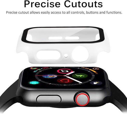 Miimall Compatible for Apple Watch Series 3 38mm Case with Screen Protector, Anti-Scratch Shockproof Hard PC Bumper