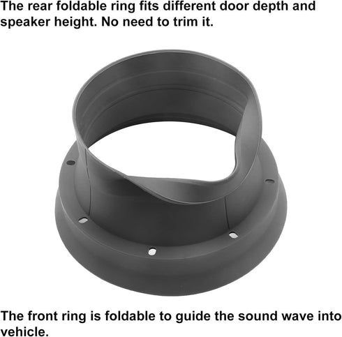 RECOIL SP525 Foldable Silicone 5.25” Car Speaker Baffle for Sound Quality Improvement and Speaker Protection, One Pair