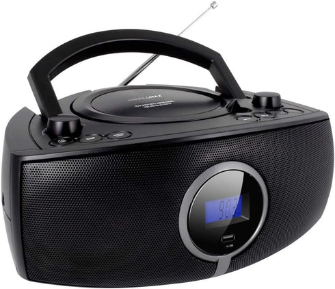 HANNLOMAX HX-316CD CD/MP3 Boombox with Bluetooth, AM/FM Radio, USB Port, LCD Display, Aux-in, AC/DC Power Source (Black)