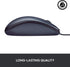Logitech B100 USB Wired Mouse - Ambidextrous Black Design