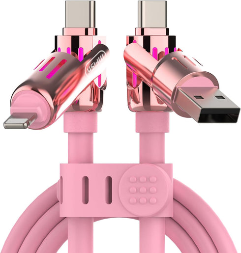 240W 4-in-1 6.6FT 17/16/15/14, S25/S24 6.6Ft) MFish Charging Cable with Carrying Case, Fast Charger USB-A & USB-C