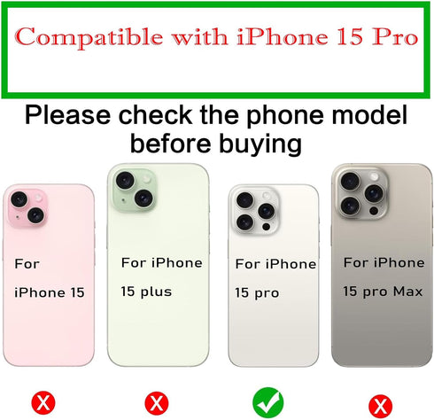 3pcs/Set Rear Camera Lens Replacement for iPhone 15 Pro Back Camera Lens Glass Replacement with Pre-Installed Adhesive + Repair Tool Kit, Anti-Lens Scratch & Waterproof