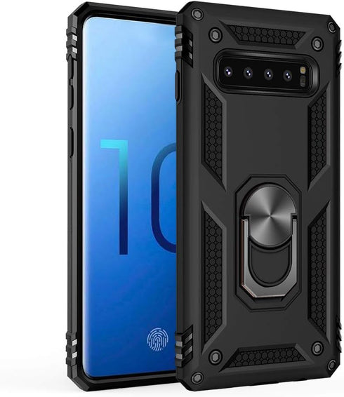 Military Grade Drop Impact Case for Samsung Galaxy S10 5G - Shockproof Armor Case with Metal Rotating Ring
