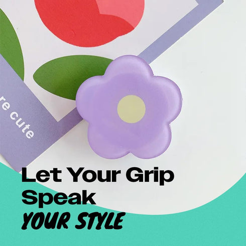 On The Grip OnTheGrip Cute Solid Color Daisy Flower Design Collapsible Mobile Phone Grip Stand Holder for Smartphone