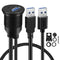 BATIGE USB 3.0 to Type C Car Mount Flush Cable, Dual Port Male to Female Waterproof Extension - 3ft