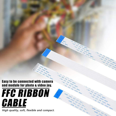 3pcs/Set 15 Pin FFC Ribbon Flexible Flat Cable for Raspberry Pi Module Camera, 30cm, 50cm, 100cm