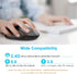 TECKNET Wireless Bluetooth Mouse for MacBook, 2400DPI 2-in-1 Mouse for Laptop (BT 5.0/3.0+2.4G USB), Black