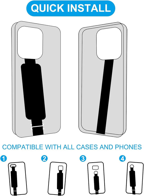 MECCANIXITY Phone Grip Strap, Portable Wrist Strap Silicone Elastic Cord with Handle for Phone Case, Mint Green
