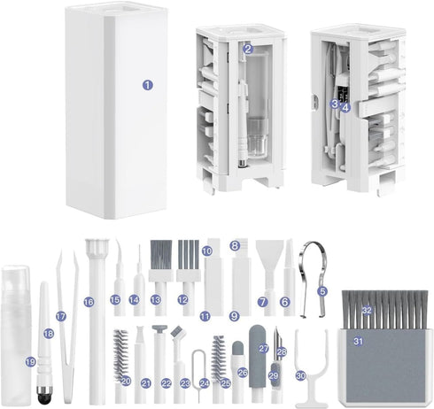 Ekoomar 32-in-1 Electronics Cleaning Kit - Keyboard, Phone, Computer & Laptop Cleaner Kit