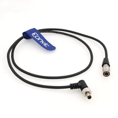 Eonvic Hirose 4 Pin Male for Sony F5 F55 Camera to Locking 2.1mm DC Right Angle Power Cable for Lectrosonics