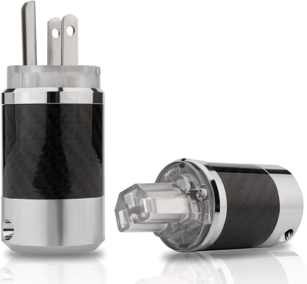 Monosaudio Audiophile Power Plug Black Carbon Fiber Transparent 10A/250V Audio Connector for DIY Power Cord