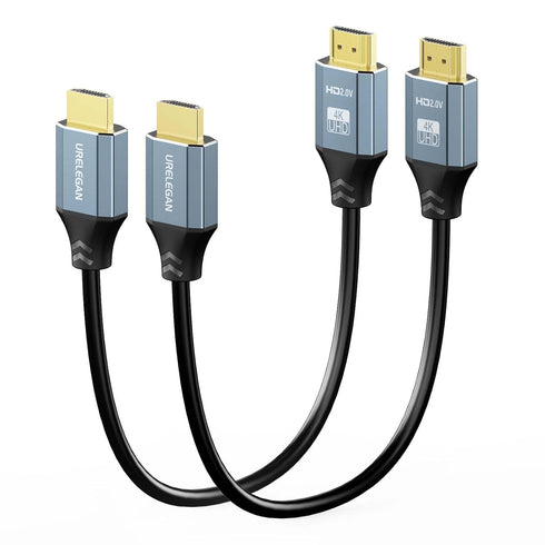 Short HDMI Cable 1FT 2-Pack,1Feet HDMI 2.0 Cable Short High Speed 4K