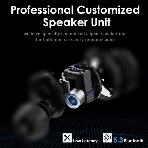 PALOVUE Wireless Earbuds, in-Ear Earphones with Bluetooth 5.3, Built-in Mic Headphones, Deep Bass Stereo, with Lightweight Compact Charging Case for Sport/Work Compatible for iPhone and Android