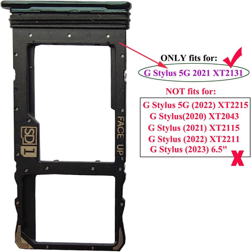 for Moto G Stylus 5G 2021 Micro SD Card Tray,Single Sim Card Tray Slot Holder Replacement for Motorola Moto G Stylus 5G 2021 XT2131-1 XT2131-3 XT2131-4 6.8" (XT2131-Emerald)