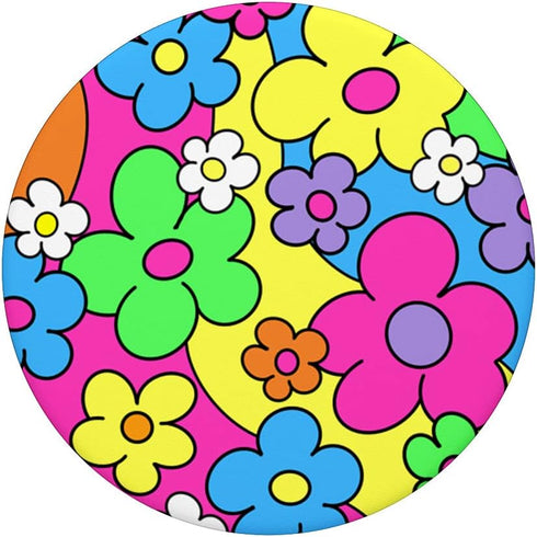 Psychedelic Daisy Flower Power Swirl PopSockets Swappable PopGrip - Hippie Indie Aesthetic