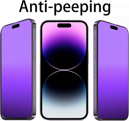 2 PCS Anti-Blue Privacy Anti-Glare Tempered Glass for iPhone 14 Pro Max Matte Anti-Spy Screen Protector Anti-Peeping Film Anti-scratch Full Covered 6.7 inch