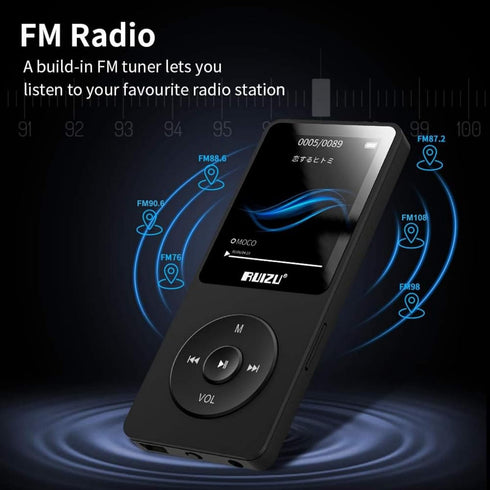 RUIZU 64GB MP3 Player with Bluetooth 5.3, Portable Music Player for Kids Sports Running, FM Radio, 80H Playback