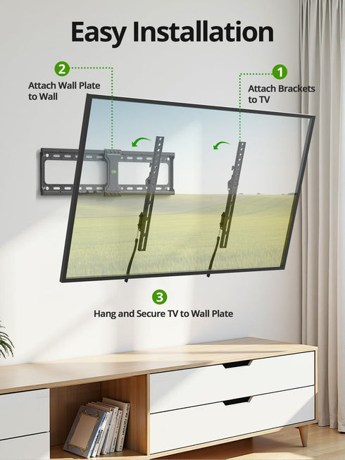 USX MOUNT 37"-95" 600x400mm 132lbs, 16", 24" Tilting TV Wall Mount for Most Flat Curved Screen Television, TV Bracket