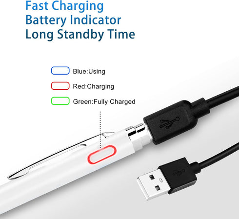 Stylus Pen for Samsung Galaxy Tab A8 A7 - High-Precision Fine Tip Digital Pencil with Magnetic Fabric Cap 2 in 1 Sensitive,Good for Writing and Drawing,Pencil for Samsung Galaxy Tab A8 A7,White