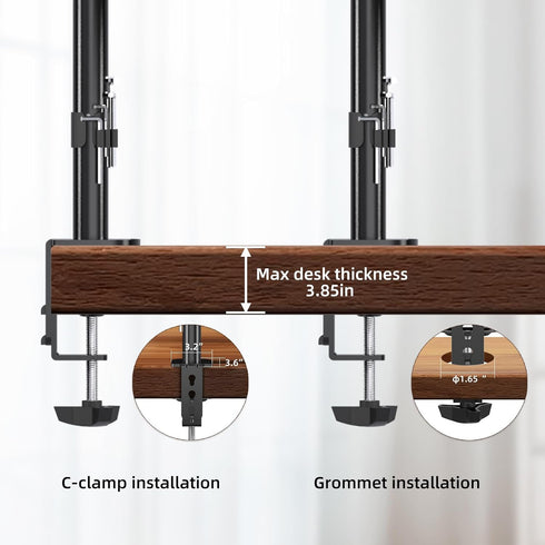 Pholiten Monitor Mount for Most 13-32" Computer Screens up to 22lbs, Adjustable Single Desk Stand with Tilt Swivel