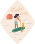 Lantern Press Sticker Vintage Summer Series, Lake Life Paddle Board, Die Cut