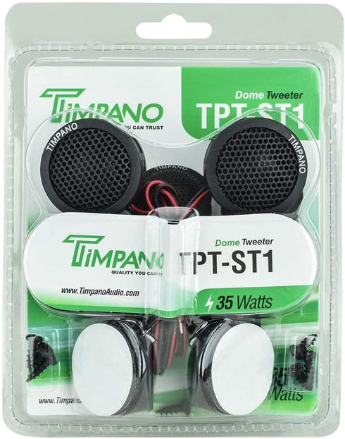 Timpano TPT-ST1 Dome Tweeter, 1 Inch Tweeter Set for Car Audio, 4 Ohm Soft Dome (Pair)