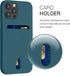kwmobile Soft TPU Case for Apple iPhone 12 / iPhone 12 Pro, Phone Cover with Card Holder, Teal Matte Finish