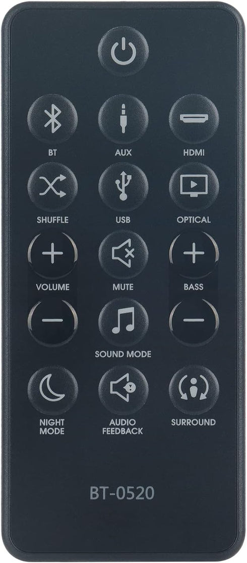 Replacement Remote Control Applicable for JBL Bar BT-0520 JBLBARSBLKAM JBLBAR20AIOBLKAM Audio Speakers