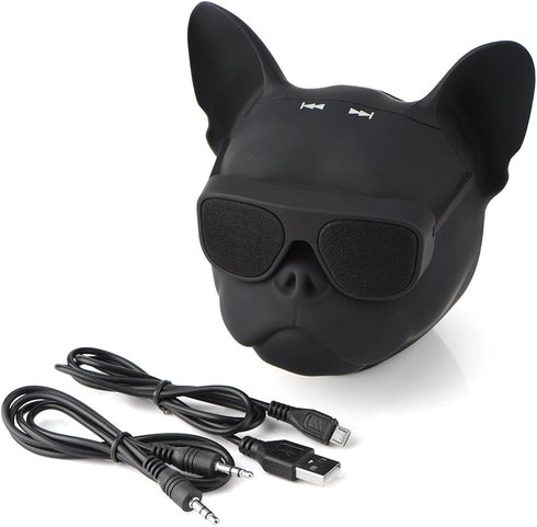 Bulldog Speaker Wireless Bluetooth Mini Speaker, Portable Bulldog Head Stereo with USB & T Flash Card Support