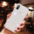 J.west iPhone Xs Max Case, Luxury Opal Sparkle Bling Design, Crystal Clear Soft TPU Silicone Cover for Girls