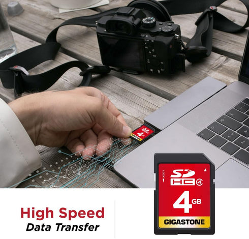 Gigastone 4GB SD Card 2 Pack SDHC Class 4 Memory Card for Photo Video Music Voice File DSLR Camera DSC Camcorder Recorder Playback PC Mac POS 2pcs in Pack (Pack of 2), with 2 Mini Cases