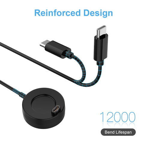 COSOOS 2-Pack USB-C Charging Cables for Garmin, 1m Long & 30cm Short Charging Dock for Fenix 7 6 5, Vivoactive 5 4 3