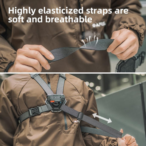 Mobile Phone Chest Strap Harness Mount, Adjustable Holder for VLOG/POV, Balance Stability and Comfort