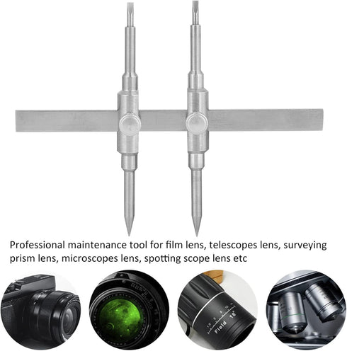 Stainless Steel Double Camera Lens Wrench, Lens Removal Tool for Disassembling and Maintaining 10 to 130mm Lenses