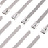 Swpeet 50Pcs 14 Inch Stainless Steel Exhaust Strap Wrap, Coated Locking Cable Zip Ties