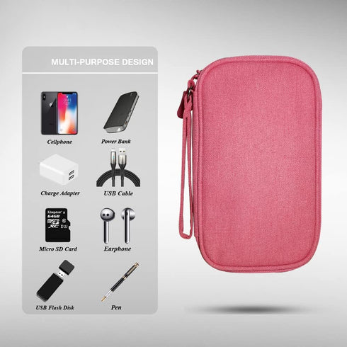 Electronics Organizer Bag Case Pouch, Cable Charger Organizer Case, Travel Shockproof Cord Carrying Case for Earphone,