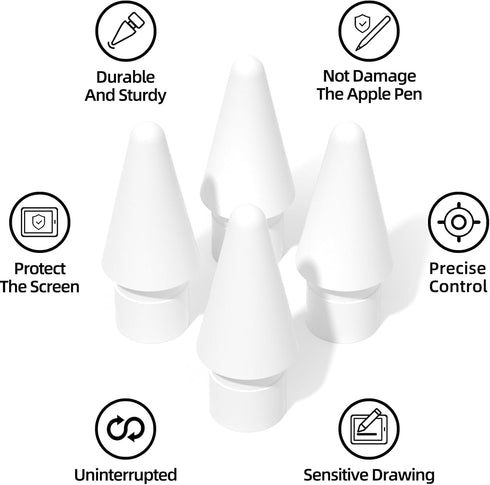 JOOSKO Pro/USB-C/2nd Gen/1st (4 Pack,Blue) Replacement Pencil Tips for Apple Pencil Gen Tips(with Storage