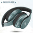 TUINYO Wireless Headphones Over Ear, Bluetooth Headset with Microphone, Foldable Stereo Wireless, Lightweight, Silver