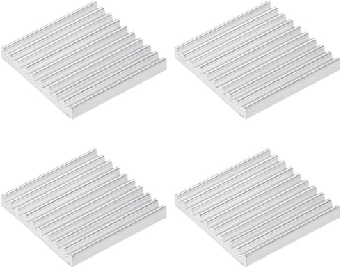 uxcell 2.5x19x19mm Silver Tone Aluminum Heatsink, Thermal Adhesive Pad Cooler for 3D Printers (4Pcs)