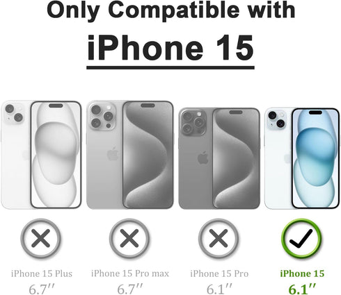 iPhone 15 Wallet Case - Black Soft Liquid Silicone with Card Holder, Scratchproof & Shockproof Protective Cover for Men