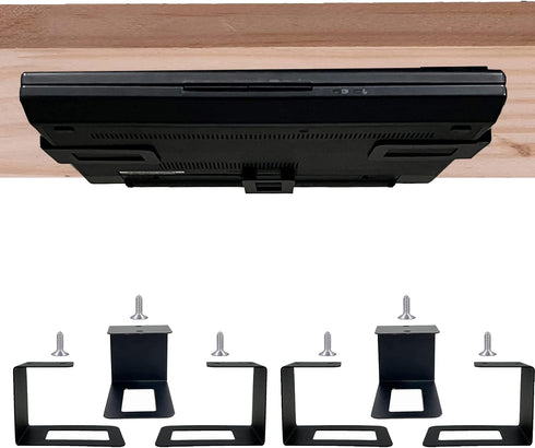 Pmsanzay Laptop Holder Rack, Under Desk Organizer for Keyboard, Routers, Modems, Easy to Install Accessories