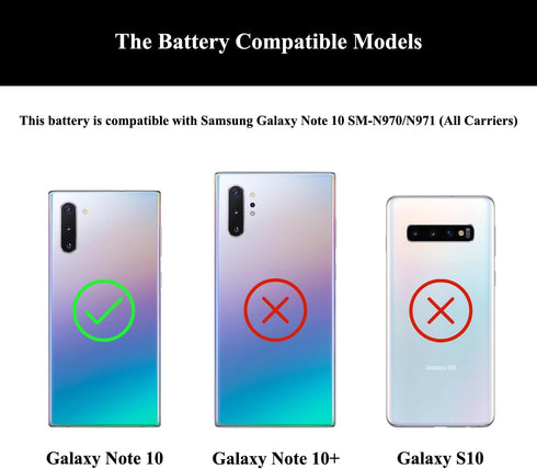 Note 10 Battery Replacement Kits for Galaxy Note 10 SM-N970U/U1/F/N/W and Other All N970 Models with Repair Tools Kit and User Manual