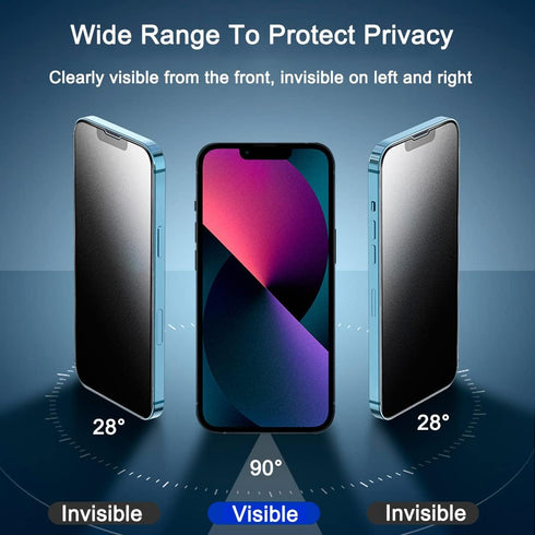 2 Pack Matte Privacy Screen Protector for iPhone 13/14/13 Pro, Anti-Glare Anti-Spy Tempered Glass Film 6.1 inch, Full