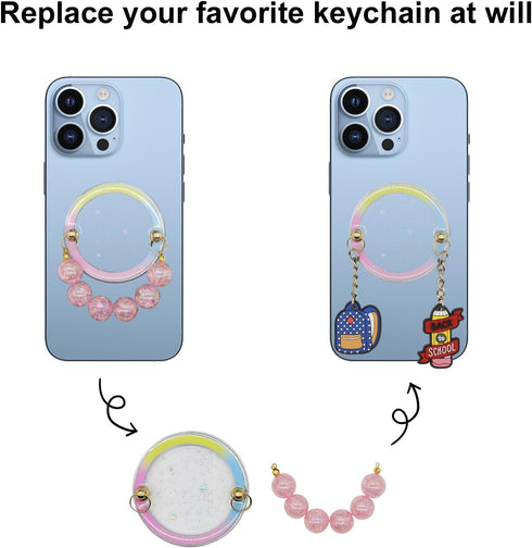 Wome 2 12 13 14 15 16 17 (1, Phone Keychain Holder: Keychain Holder for Magsafe with Detachable Rings Magnetic Grip