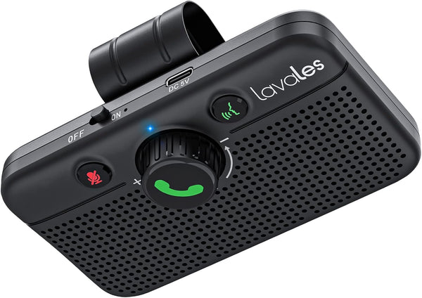 Car Bluetooth 5.3 Speaker, Handsfree Bluetooth Car Kit for Cell Phone, Support Siri Google Voice Assistant, Car Phone