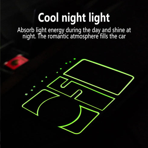 Non-slip Phone Pad for 4-in-1 Car, Glow in the Dark Dashboard Phone Mat with Temporary Parking Card Number Plate