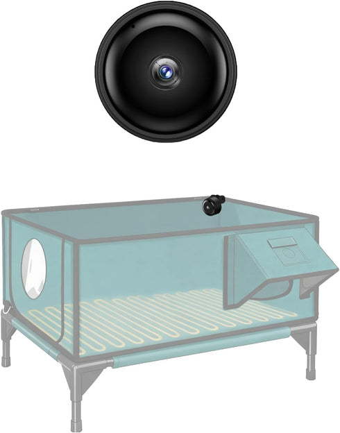 Lisviva Mini WiFi Camera for Heated Cat House, 1080P HD, Night Vision, Motion