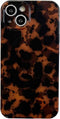 Tortoise Shell Retro Phone Case for iPhone 14 Pro, Chic Amber Brown Leopard Stylish Classic Soft Slim Cover