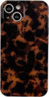 Tortoise Shell Retro Phone Case for iPhone 14 Pro, Chic Amber Brown Leopard Stylish Classic Soft Slim Cover