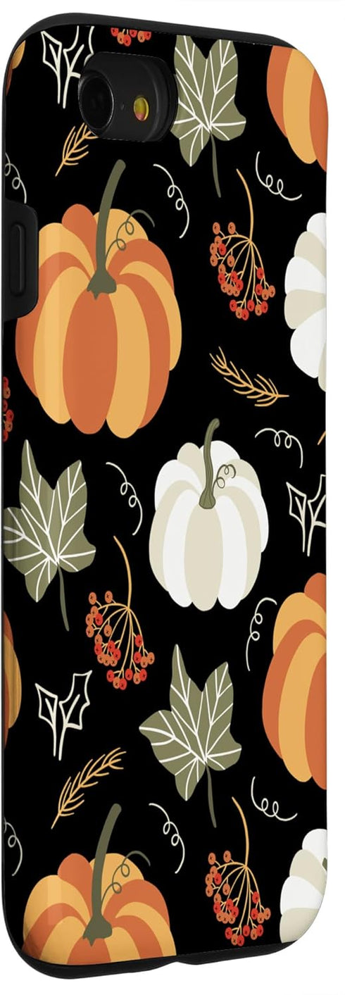 iPhone SE (2020) / 7 / 8 Case, Autumn Falling Leaves and Pumpkin Spice Harvest Happy Fall